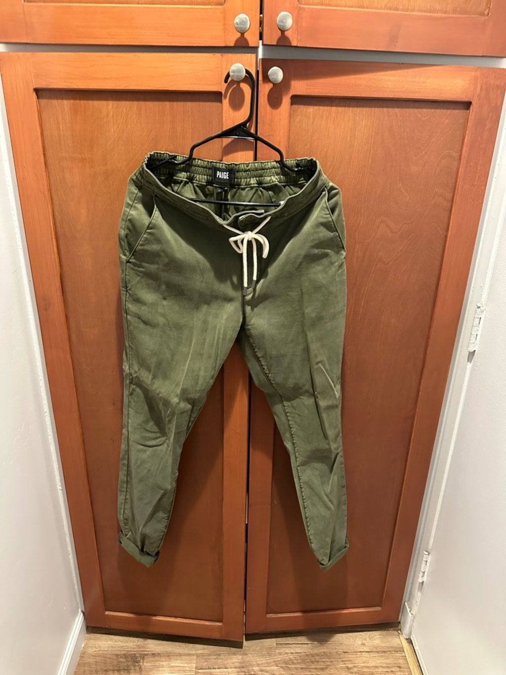 PAIGE Olive Green Drawstring Jogger Pants